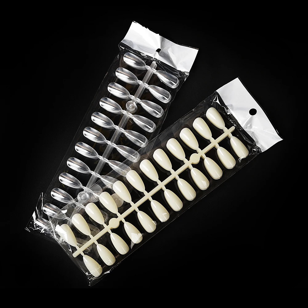 24 conseils * 10 pièces/sac faux amande Nail Art affichage acrylique Art décoration Gel vernis clair Nature étagère presse sur accessoire de manucure