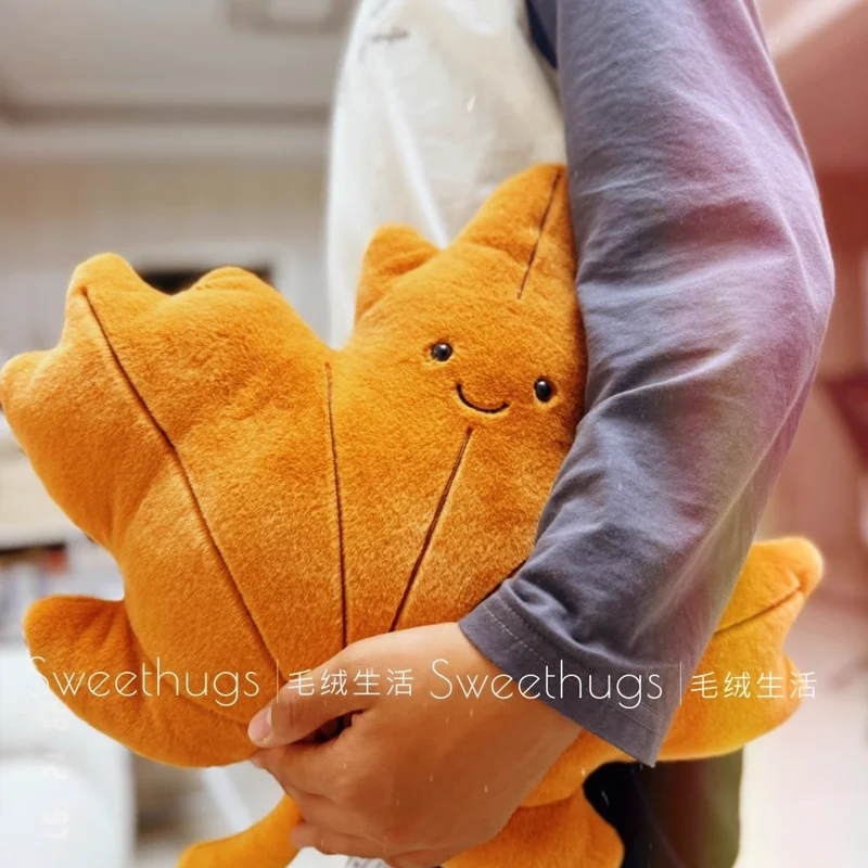Leaf-shaped Pillow Sofa Home Accent Plant Sleep Pillow Maple Leaf Plush Toy Decor Bedside Decor