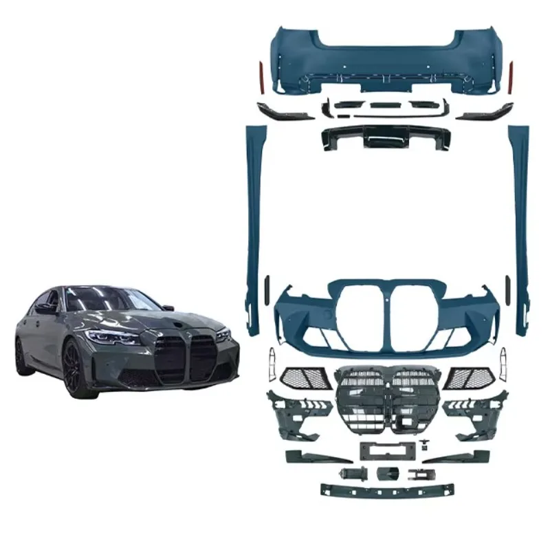 Factory New Complete Body Kit M3 Style Front/Rear Bumper Upgrade with Clips for 3 Series G20 19-22 to M3