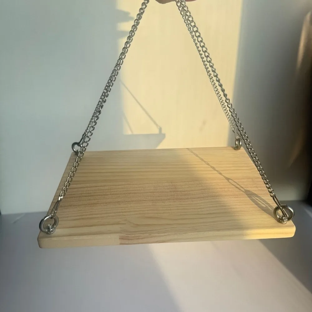 

Funny Wooden Hamster Swing Bite Resistant Durable Hamster Climbing Platform with Chain Cockatiel Swing Ladder Pet Rest Play