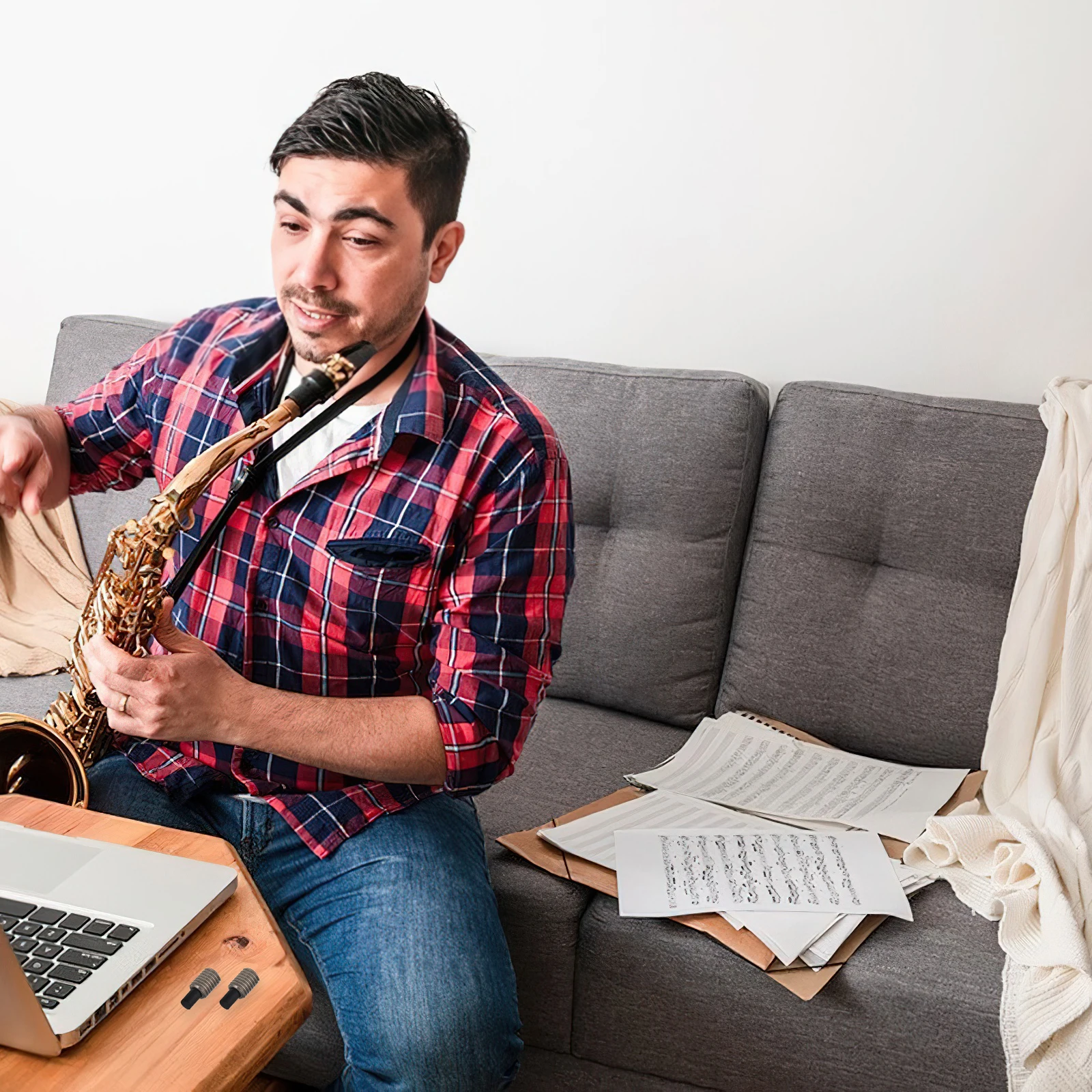 5 قطعة أداة النفخ المعدنية المسمار عصا لصق قوي الفولاذ المقاوم للصدأ الجزء الموسيقي تحديد الملحقات إصلاح الساكسفون #1