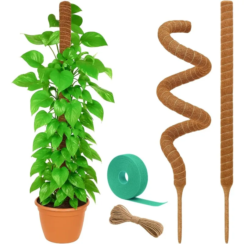 

2 шт., 28 дюймов, гибкий столб из мха для монстеры — опорные колья для растений, высокие палочки для растений для комнатных вьющихся растений