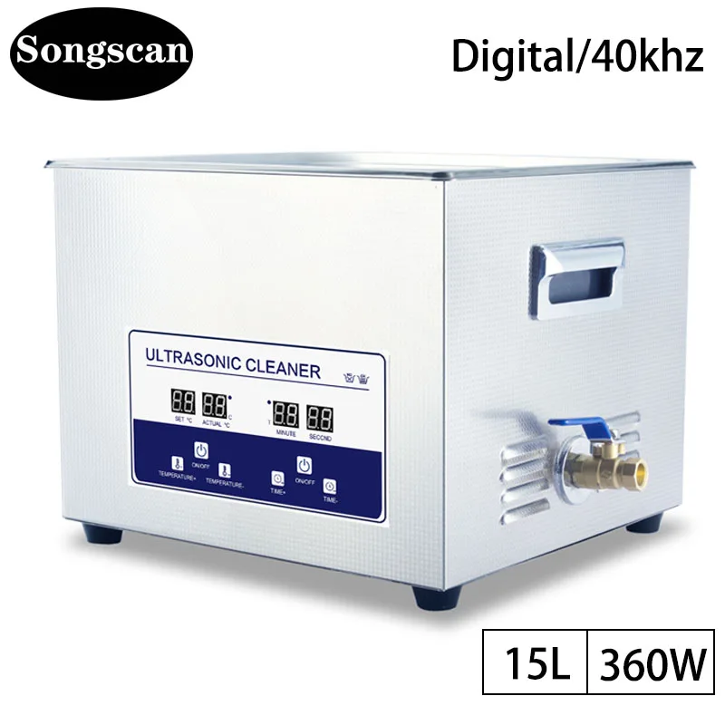 

Songscan-Portable Ultrasonic Cleaner, Stainless Steel, Heated Cleaning, Washing Machine, Ultrasonic Appliances, 15L，360W