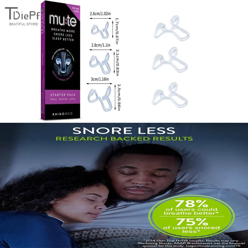 Translucent Clear Silicone Anti Snoring Nose Clip Elastic Nasal Dilator For Better Sleep Improved Airflow Travel Home UseComfort