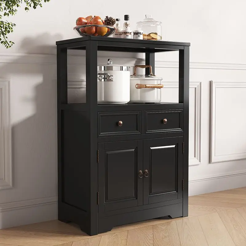 

solid wood American storage locker bedroom living room wall small cabinet black nine bucket cabinet five bucket side cabinet