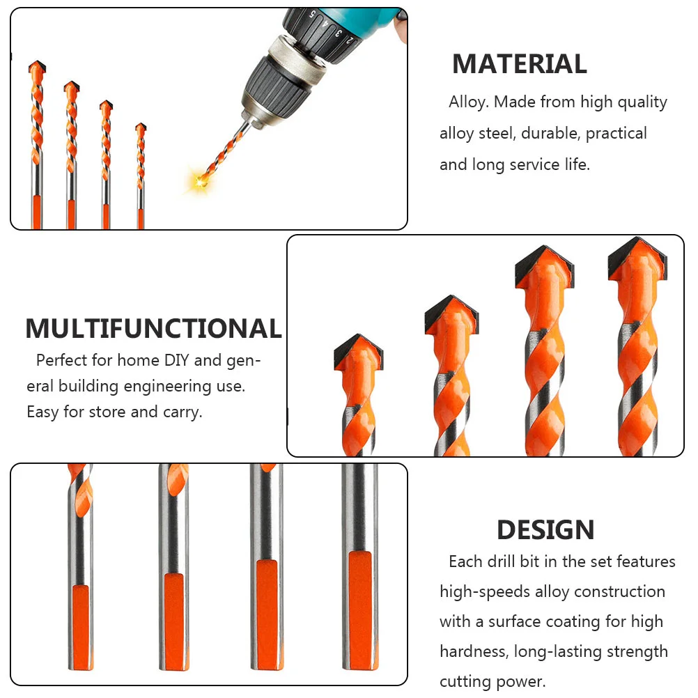 7 Pcs Porcelain Tile Drill Bits Overlord Alloy Triangle Concrete M Carbide Masonry