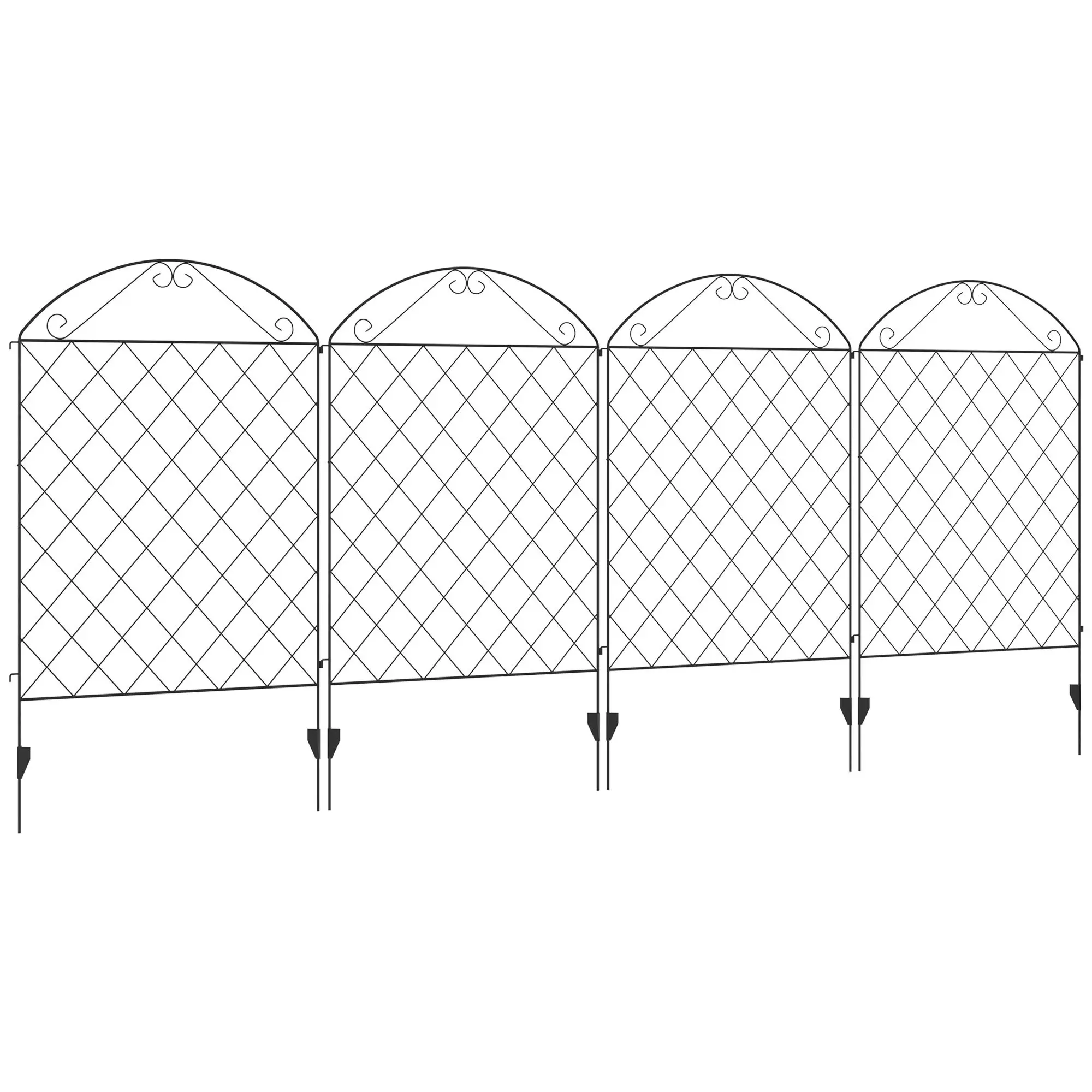 

For Outsunny Patio Perimeter: 11.5" Metal Garden Fence 4-Pack, Decorative Rust-Resistant Border
