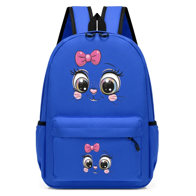 Kindergarten School Backpack Bag Face of A Cute Cartoon Kitten Boys Girls Schoolbag Kids Satchels Kawaii Bookbag Mochila