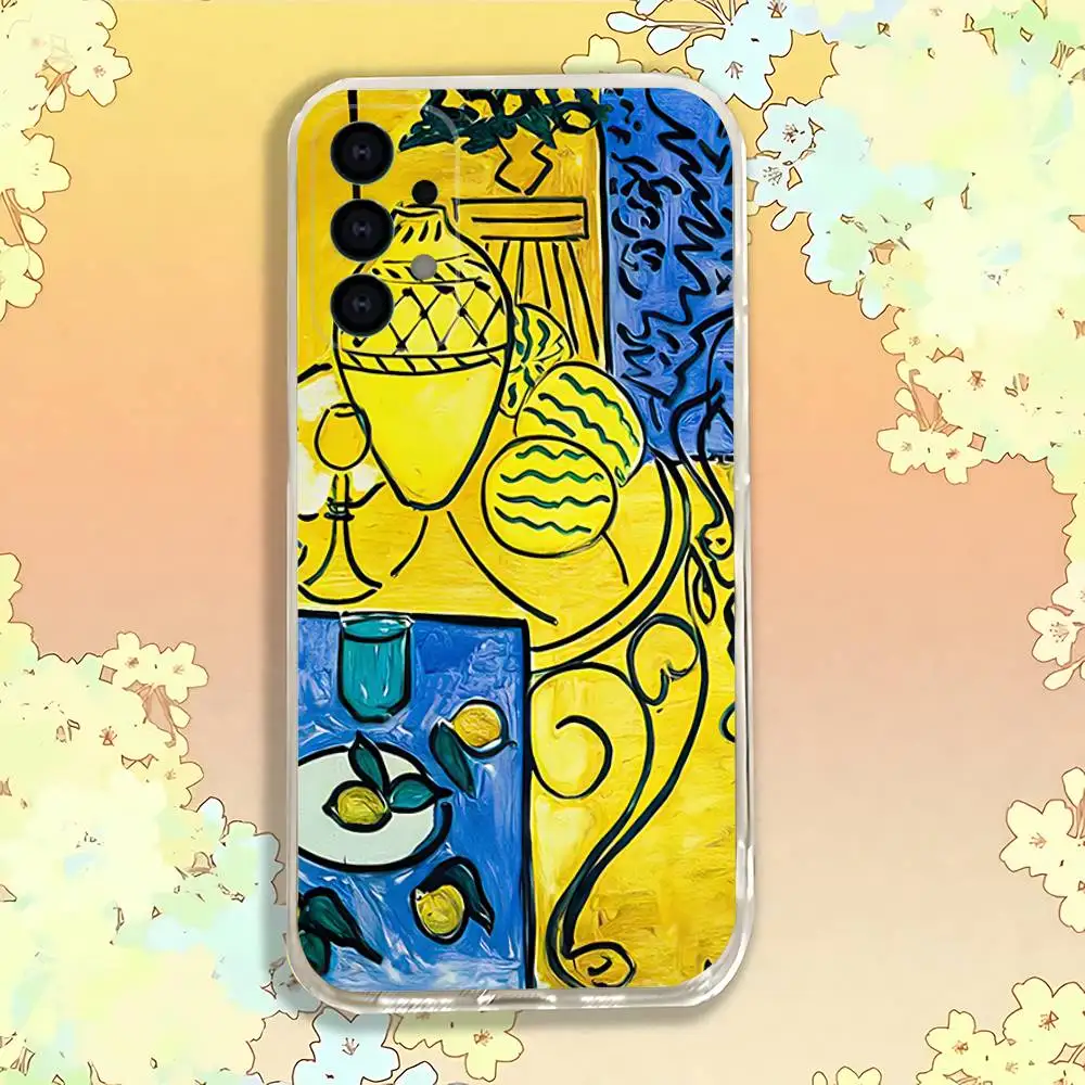 Henri Matisse Art Painting Phone Case For Samsung S24,S25,S30,S23,S21,S22,S20,S10,5G,FE,lite,PIus,Ultra Clear Transparent Cover