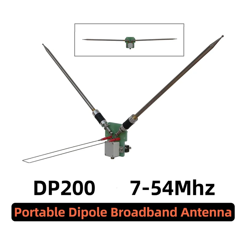 AY14 - Antenna dipolo portatile, antenna a banda larga, DP200, 7-54 Mhz, migliore di GP