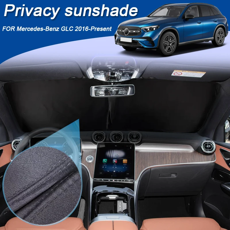 

Car Black Windows Privacy Sunshade For Mercedes-Benz GLC 2016-2026 Auto Anti-UV Heat Insulation Protect Cover Interior Accessory