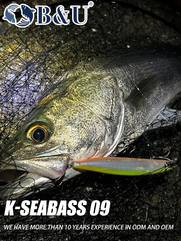 B&U Floating Minnow Iscas de pesca de água salgada de água doce fundição longa mar isca artificial