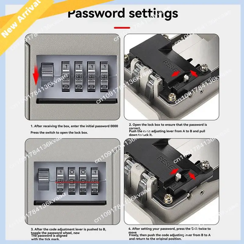 

M01K 4-значный комбинированный ящик для ключей, настенный ящик для ключей с паролем, органайзер для хранения ключей из алюминиевого сплава, защитный замок для улицы