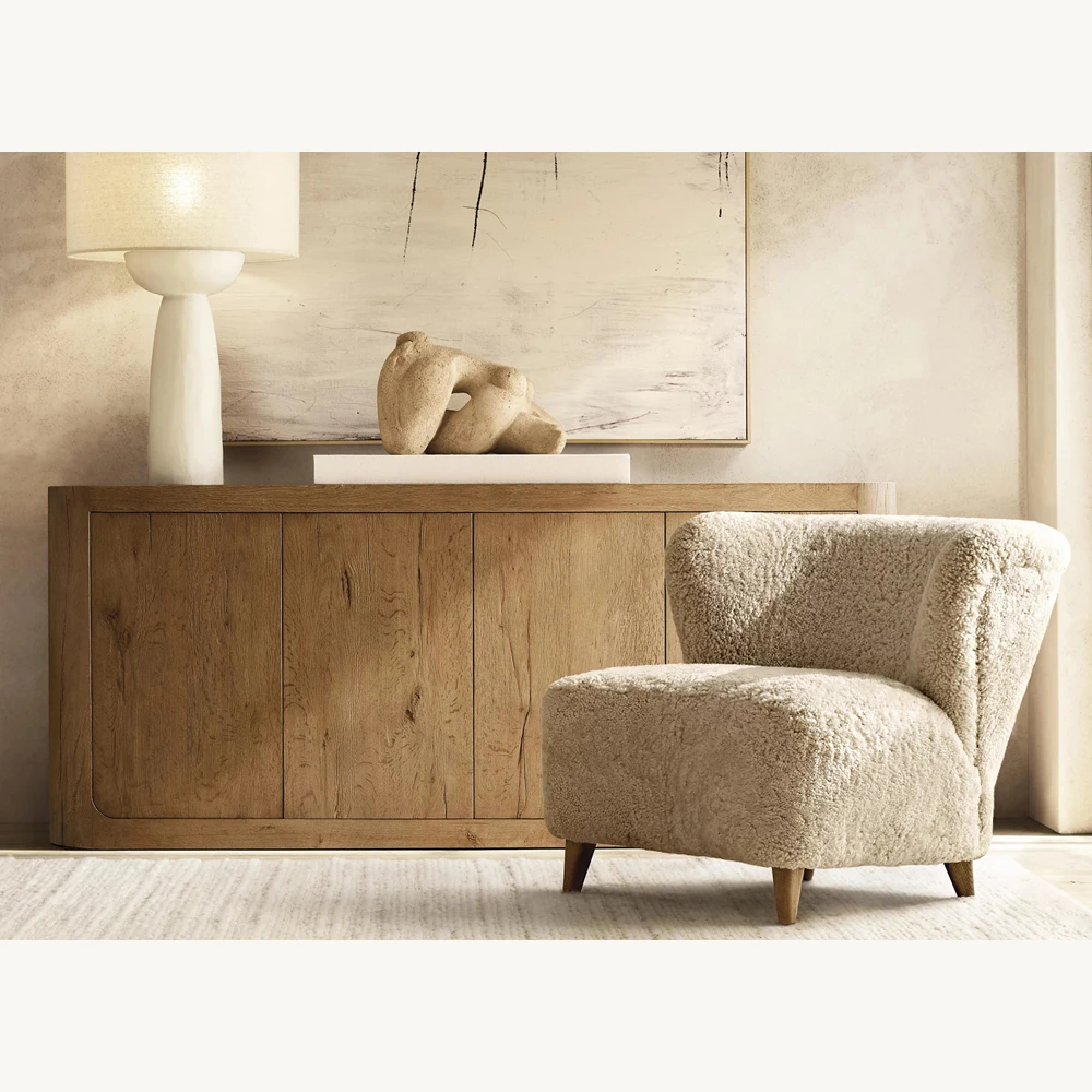 

！@Home Decor Leisure Chair Imitation Sheep Fur Restaurant Dining Chair Cute Nordic Living Room Recliner Single Sofa Fabric Couch
