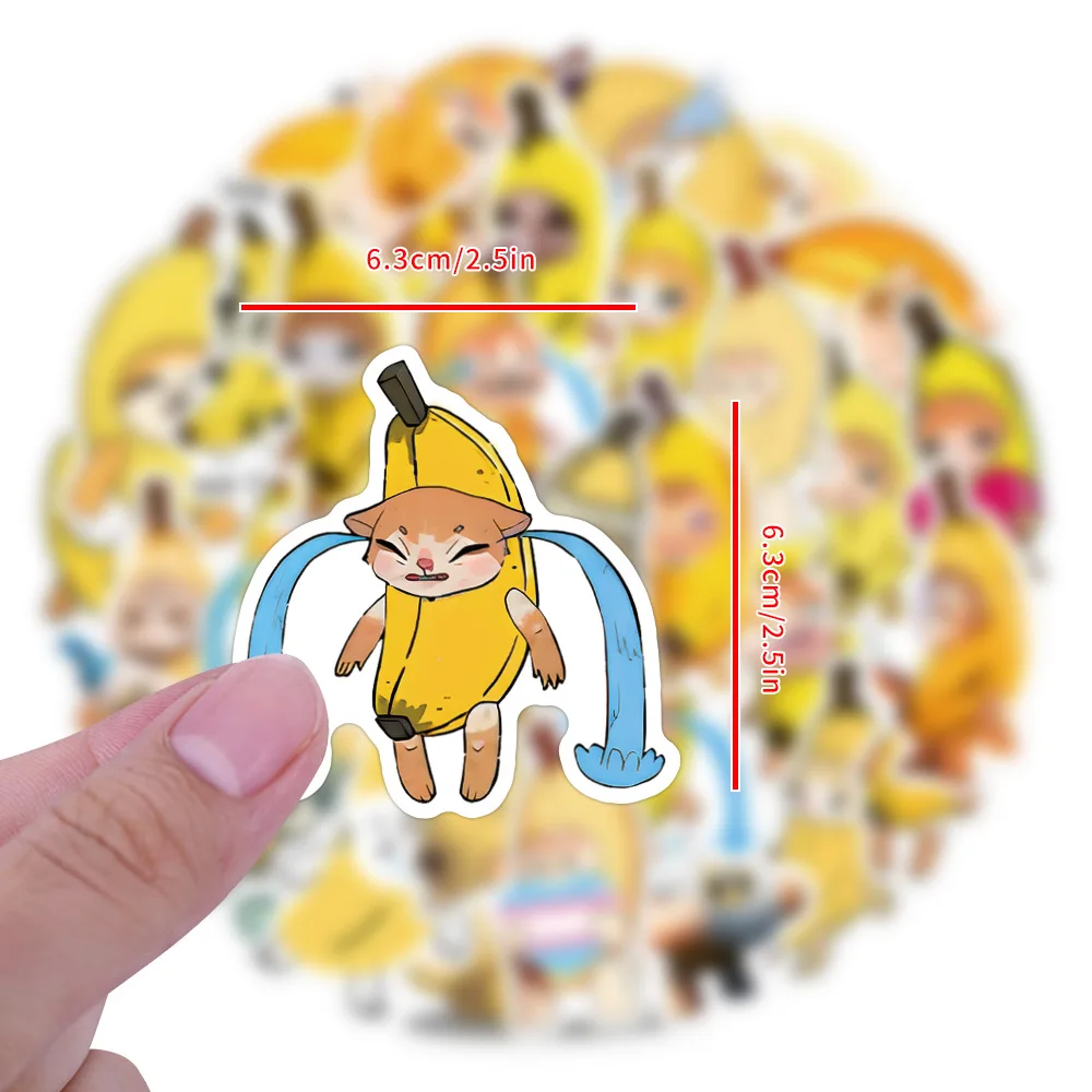 10/30/50PCS Cartoon Animals Banana Cat Sticker DIY Phone Laptop Luggage Skateboard Graffiti Decals Fun for Toy