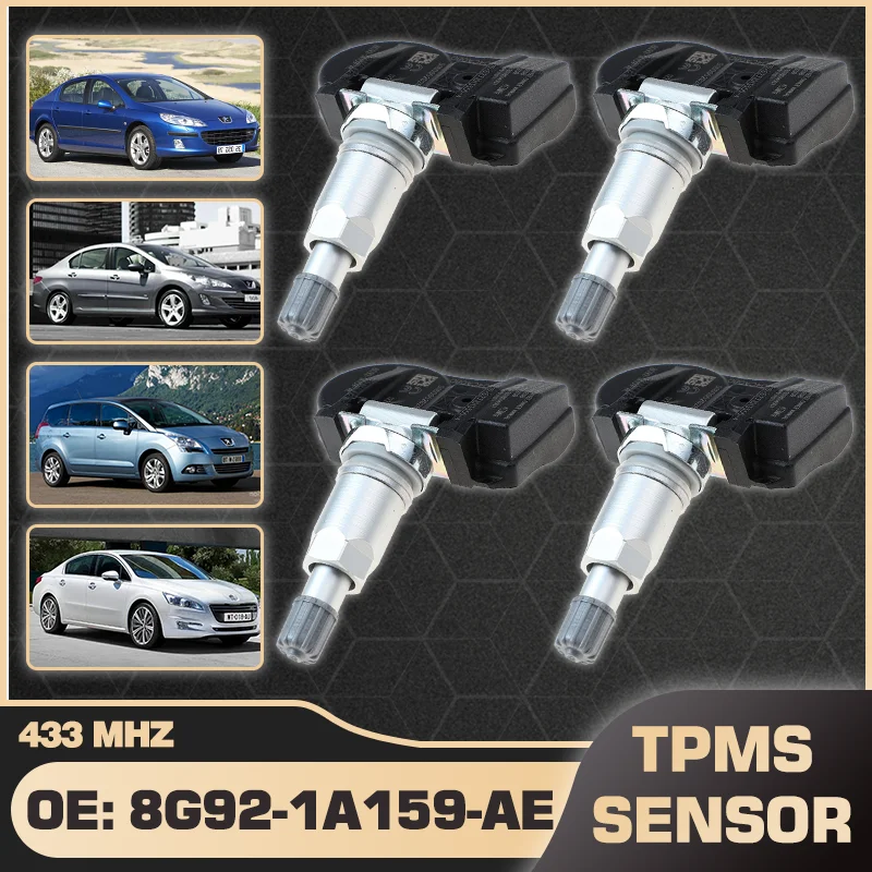 

1/4Pcs Tire Pressure Monitor Sensor TPMS For Peugeot 407 408 2004-EOP Peugeot 5008 2009-EOP Peugeot 508 2010-2013 8G92-1A159-AE