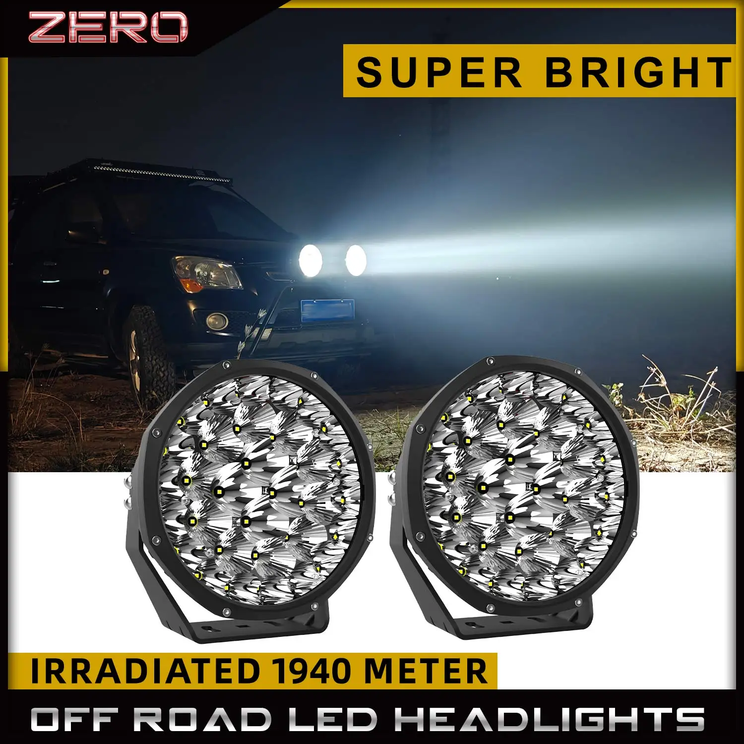 

SUPER BRIGHT 5" 7" 9" Inch 4X4 Off Road LED Work Driving Lighting Bar Long Reach Spotlight Front Light Pods Headlights for Jeep