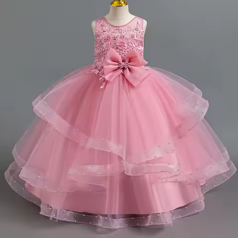 Gorgeous Elegant Girl Dress Model Show Piano Performance Birthday Party Dance Evening Dress 4-12 years old girl clothing