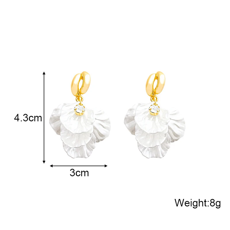 White Acrylic Petals Pendants Hanging Earrings for Women Lovely Multi-layers Flower Dangle Earrings 2025 new in fashion jewelry