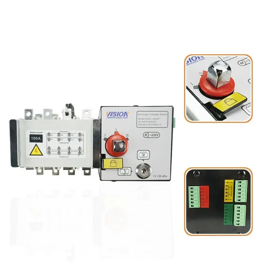 For ATS Generator Dual Power Automatic Transfer Switch 4P 100A 50A 63A 80A AMP Universal Electric Generator Switch 220v 380v