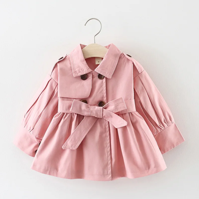 Fashion Baby Trench Coat Cotton Baby Girl Kids Jacket Infant Outerwears Clothing