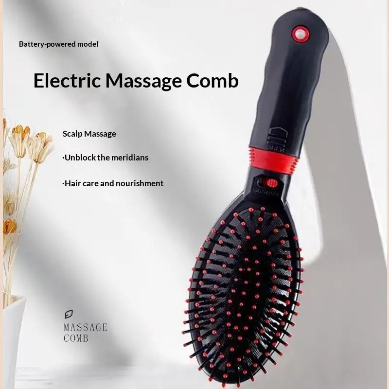 Electric Head Massage Comb Vibration Function Soft Bristles Hair Care Massager for Home Travel Holiday Gifts