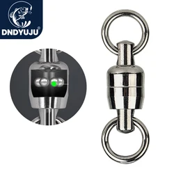 DNDYUJU 10/20pcs Two-Way Fishing Swivel Ball Bearing Swivel Connector Stainless Steel Solid Ring Connector Fishing Accessories