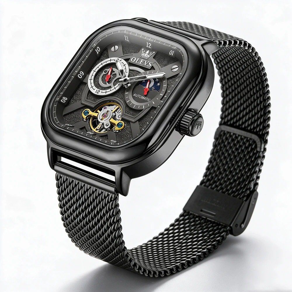olevs-black-square-automatic-mechanical-men-watch-tourbillon-stainless-steel-mesh-band-waterproof-sports-wristwatch-relogio