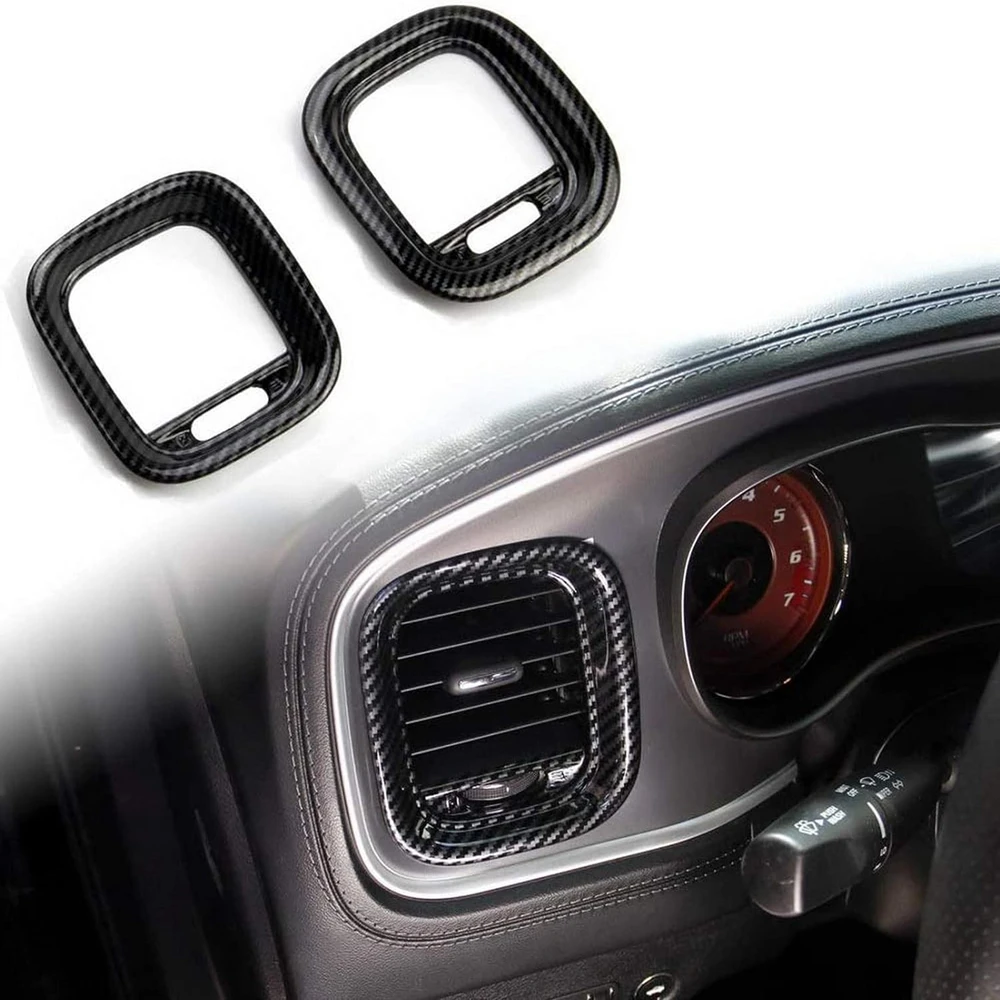 

​Carbon Fiber Air Vent Cover AC Outlet Trim Kit for Charger SRT/RT/SXT 2015+