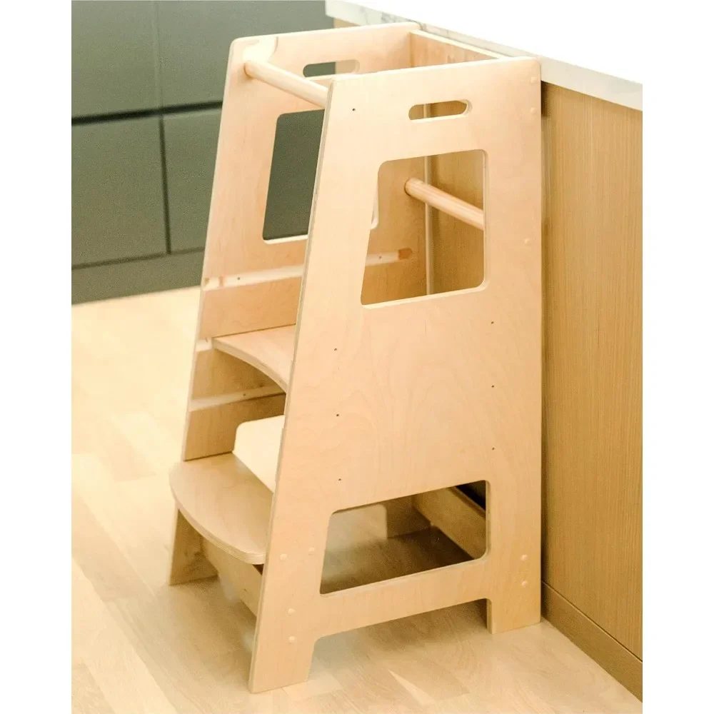 

Child Standing Tower Kids Kitchen Step Stool Toddler Wood Stepping Stool - Children's Montessori Stool - Adjustable Platform