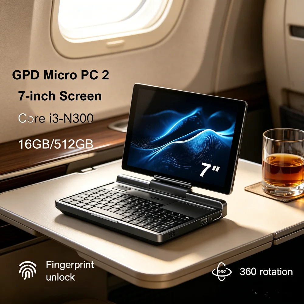 GPD Micro PC 2 Light 16GB RAM 512GB SSD N300 CPU Windows 11 Pro Rich Ports IT Engineering Notebook 7 Inch New