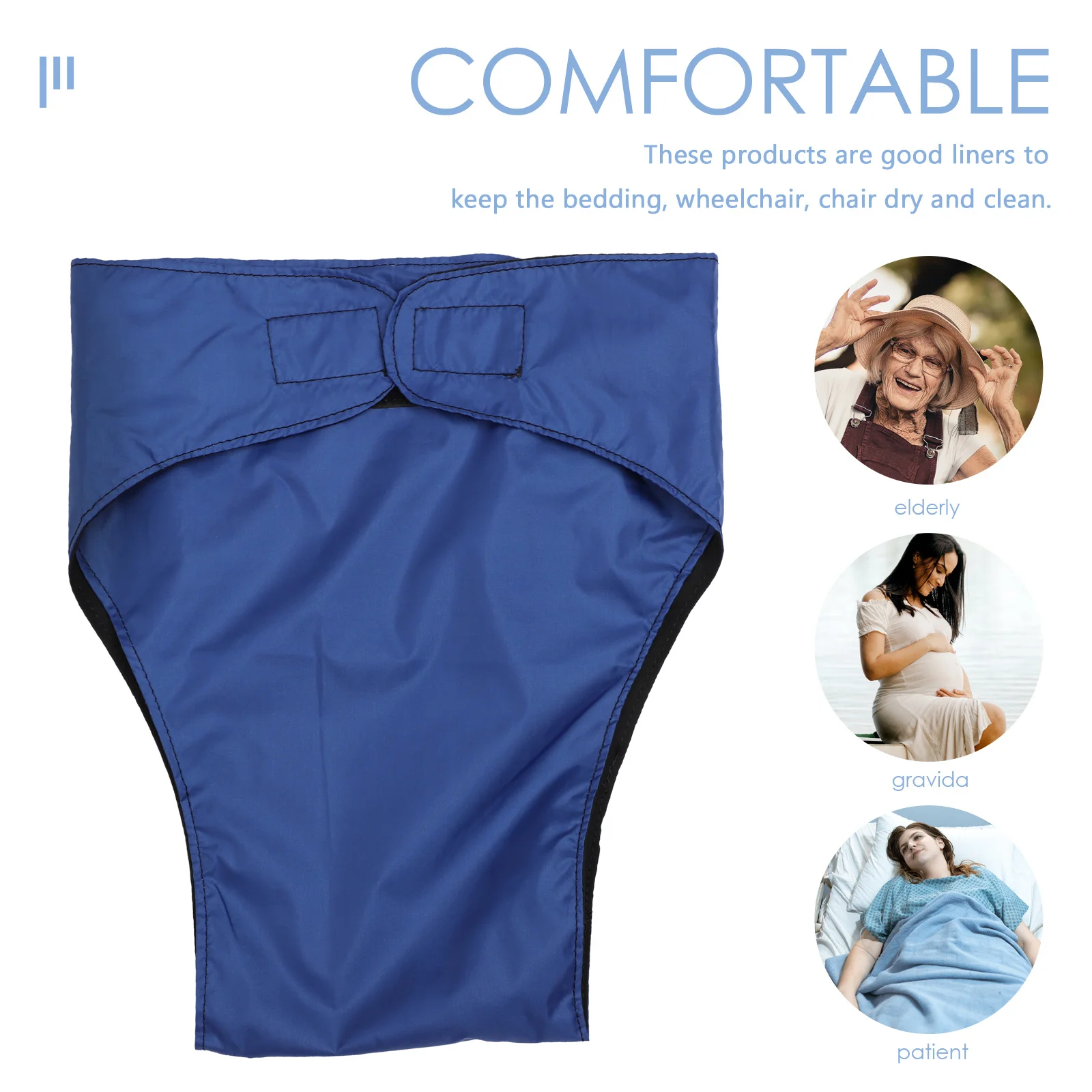 

2Pcs Waterproof Adult Diapers Reusable Adjustable Cloth for Elderly Incontinence Protection Washable Diaper Pants