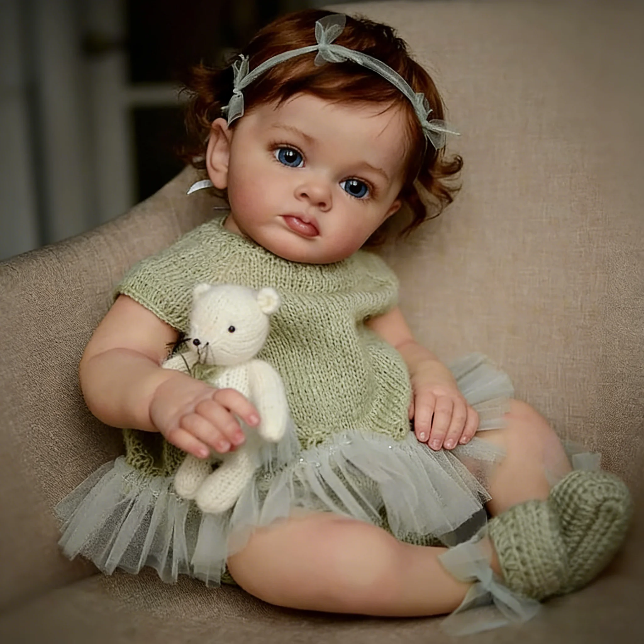 

Кукла-реборн 55 см, ручной работы, реалистичная, девочка, из мягкого силикона, новорожденная, милая, выглядит как настоящий малыш