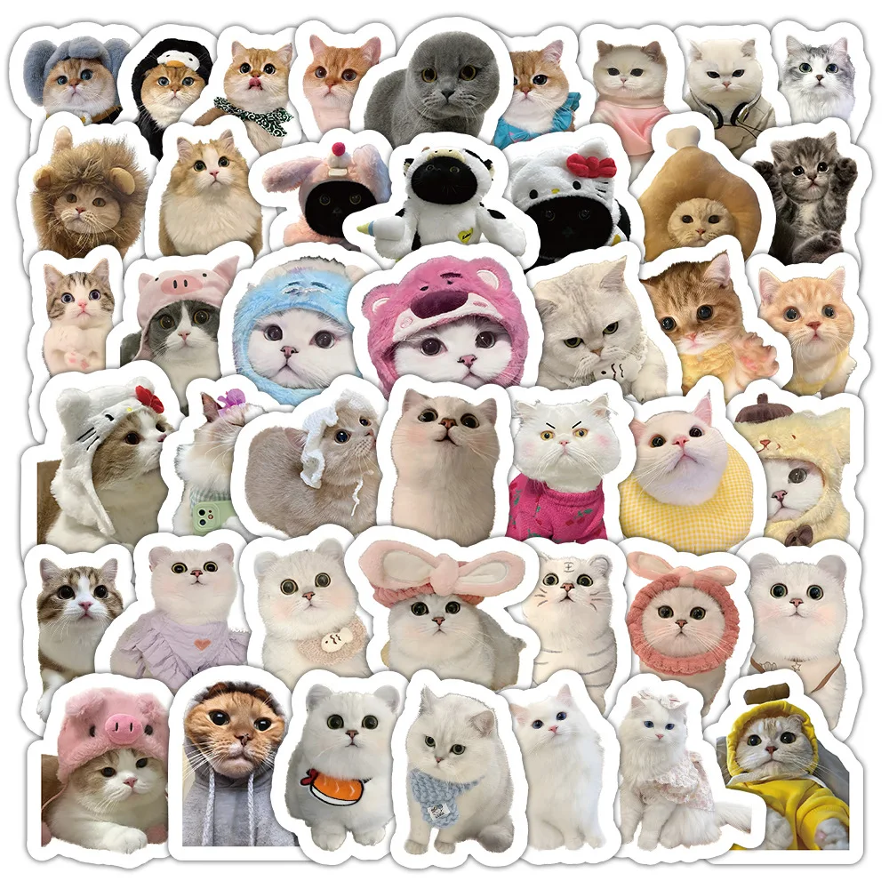 

103PCS Cute Realistic Kitten Stickers Cute Pet MEME Kawaii CAT DIY Decorative Ledger Phone Case Waterproof Stickers Kids Toy
