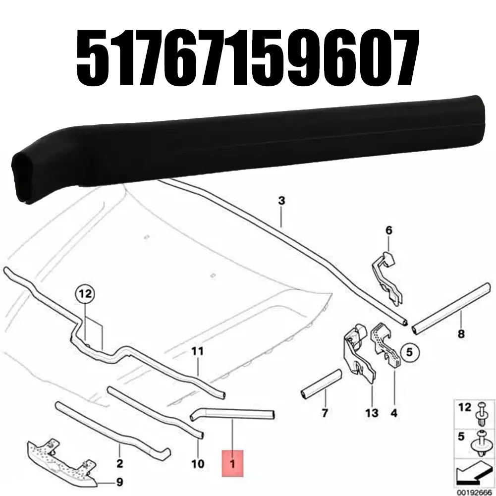 Front Left Bonnet Hood Seal Gasket for BMW For E90 For E91 OEM 51767159607 Ensures Reliable Sealing Performance