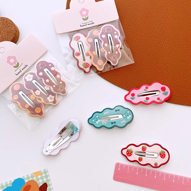 2023 Kawaii Printed BB Clips Hairpins Set Women Children Girls Kid Hair Pins Barrettes Accessories Hairgrips Headdress Ornaments