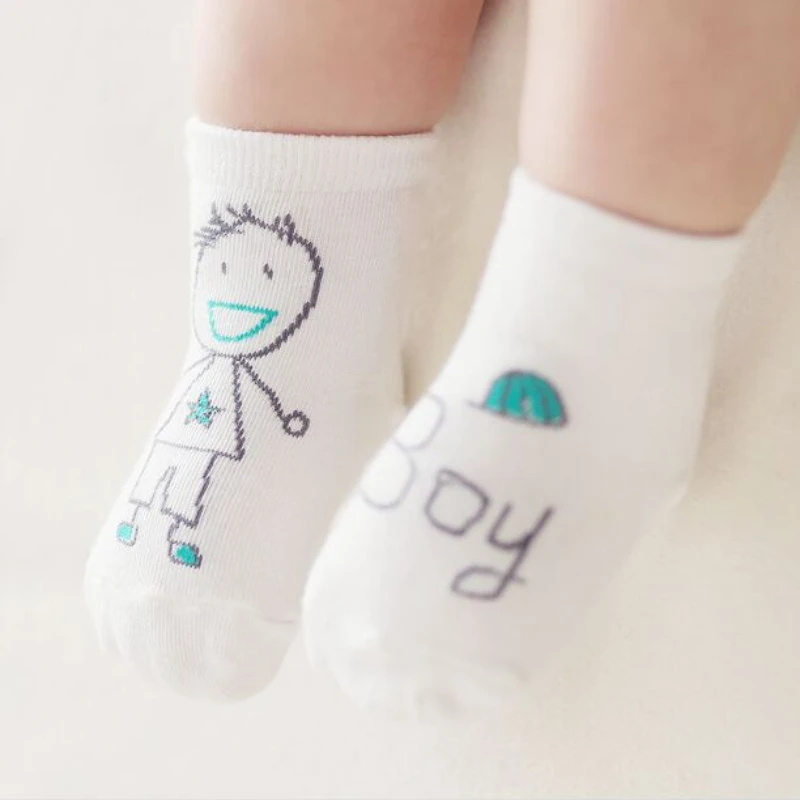 2024 New Spring Baby Socks Newborn Cotton Boys Girls Cute Toddler Asymmetry Anti-slip Sockes Non-slip Cotton Socks for Children