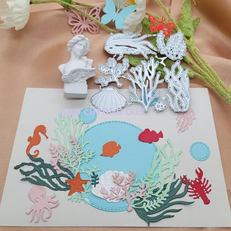 

Sea-plant Cutting Manual Dies DIY Papercutting Home Album Production Tool Embossing Steel Material Scrapbook Seal Shells Coral