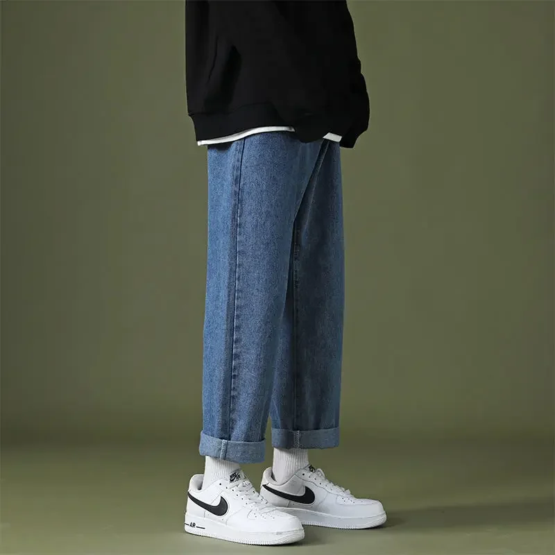 2023 New Jeans Men Spring And Autumn Models Wide-leg Casual All-match Students Loose Straight Trousers Boutique Clothing