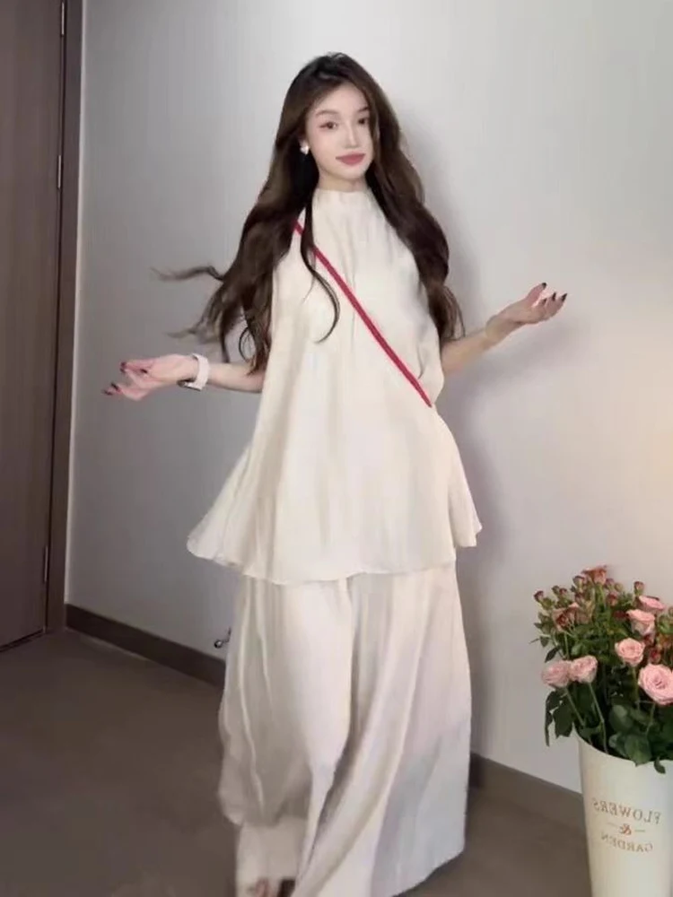 

Loose Feelings Summer Women's Outfit Sleeveless Top And High Waist Skirt Two-Piece Set Comfortable Lazy Style Fashionable