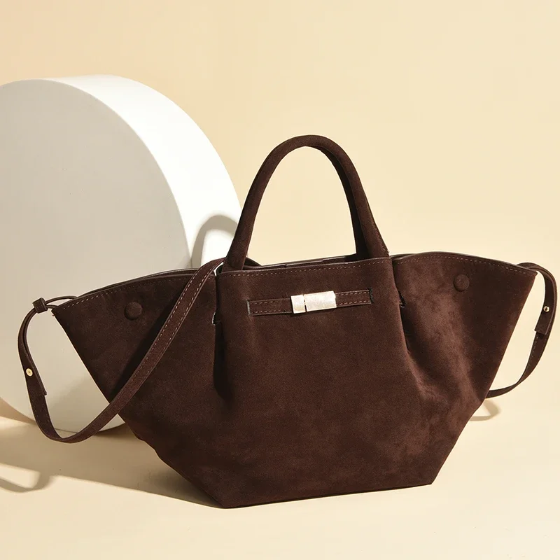Luxuriöse Damen-Handtasche im Premium-Design aus PU & Wildlederimitat, elegante Umhängetasche mit Henkel, große Kapazität – Detail 11