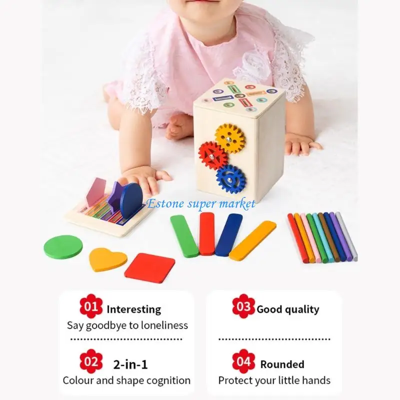 090b Holzform- und Farbkennungskasten für frühe Lernen für Kinder für Lernen von Vorschulläuten -Sortieren