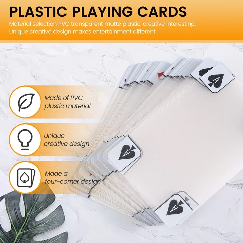 Creative Transparent Plastic Waterproof Poker Novelty Poker Index Playing Cards