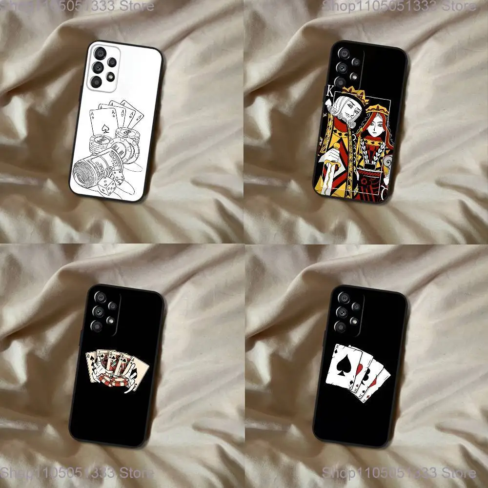 

Чехол для телефона с принтом покерных карт для Samsung Galaxy A20, A21s, A22, A31, A32, A52, A53, A72, 73, A80 Мягкий черный чехол