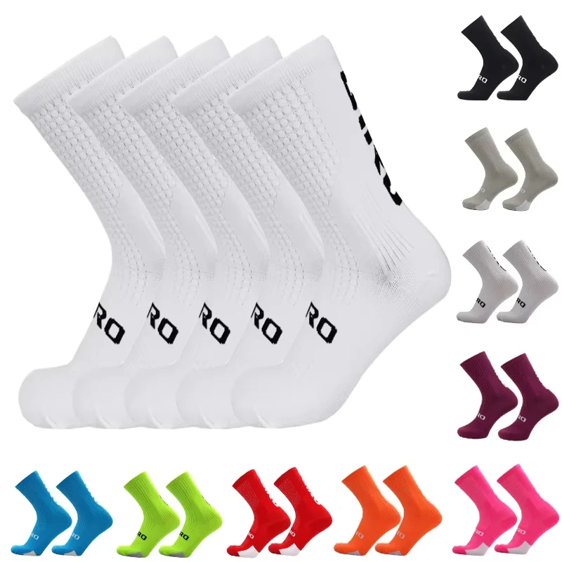 GIR0 5pairs 2026 New Cycling Socks Bike Nurse Compression Road Bike Running Mtb Knee-high White Sports Funny Brand Black