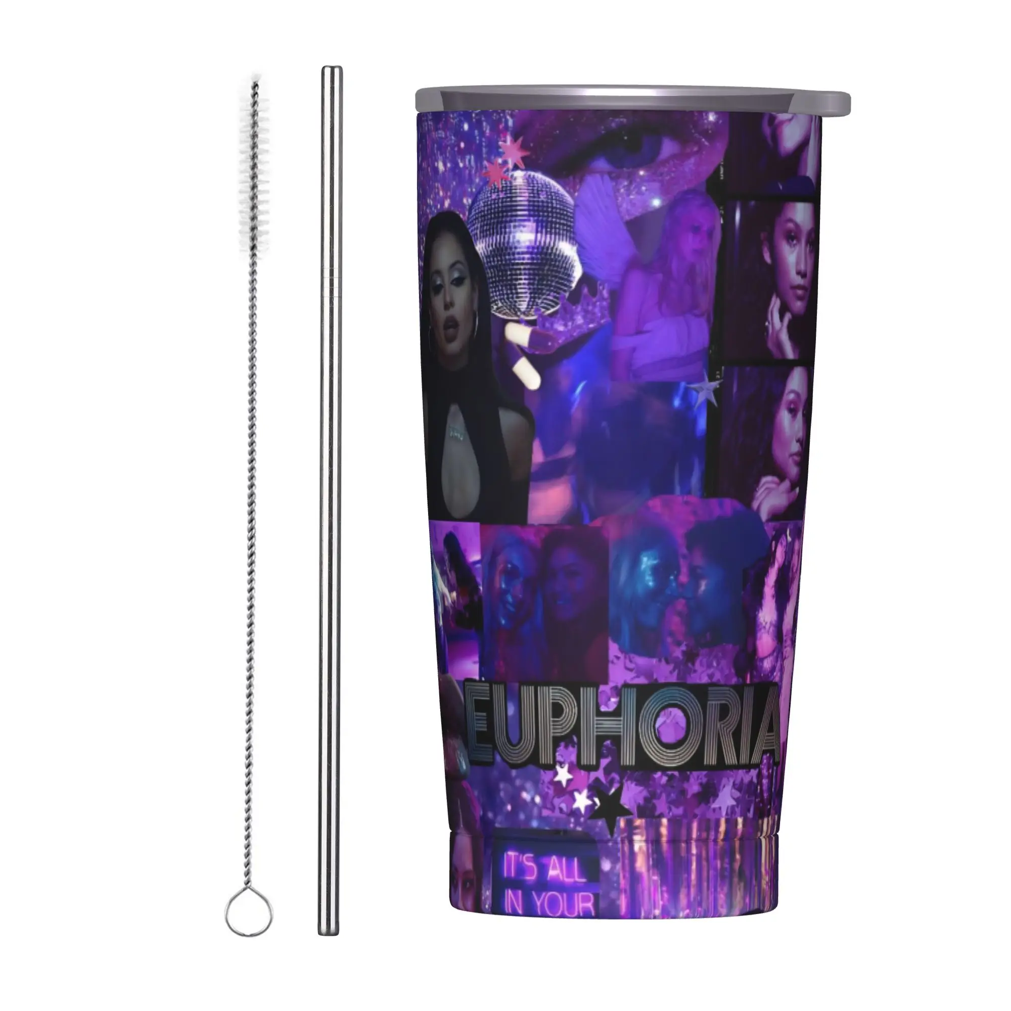 Euphorias Saison 3 – Gobelet isotherme sous vide, tasses à café, bouteille d'eau à double paroi, 20 oz