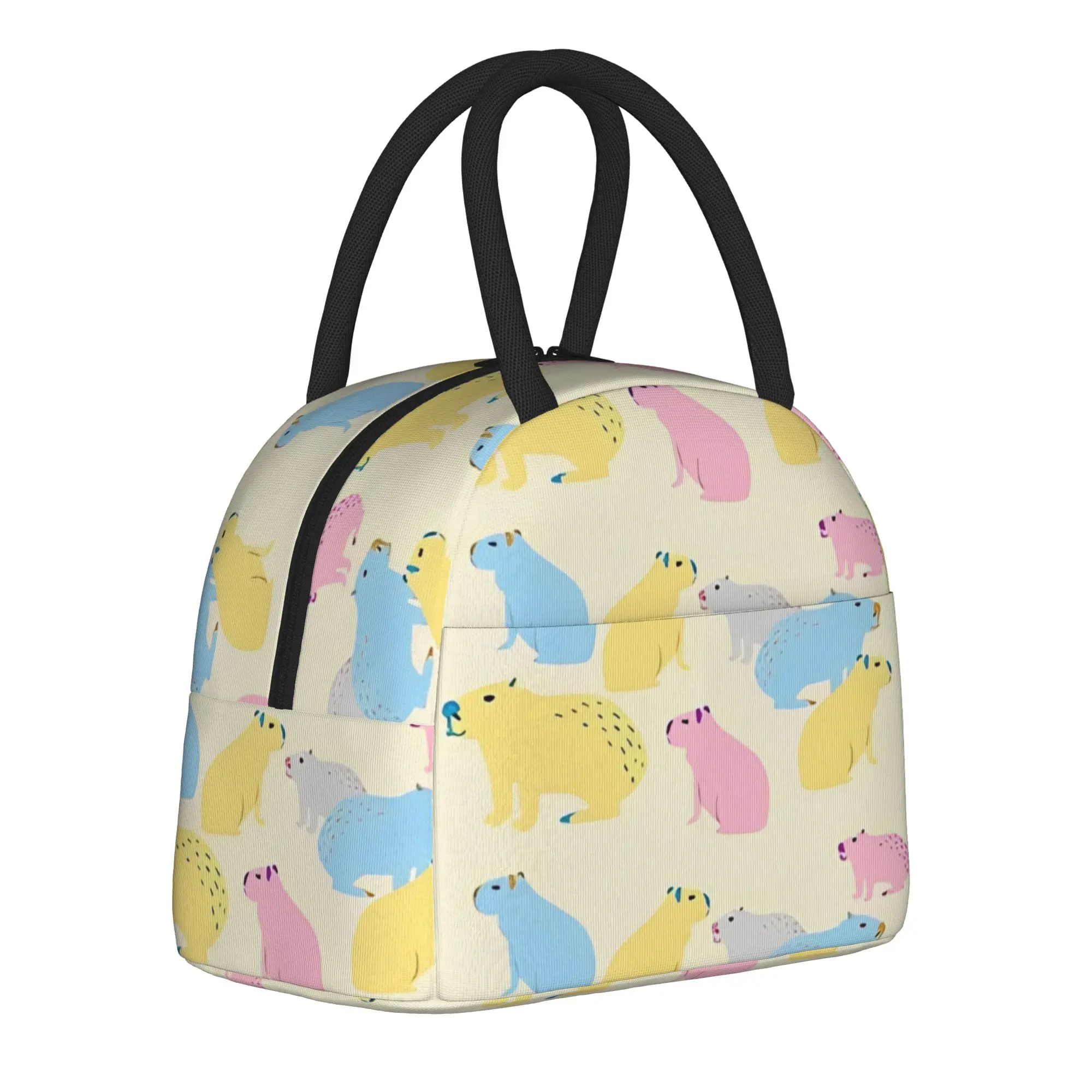 Capybara Colorful   Insulated Lunch Bag Cooler Bag Reusable  Leakproof Tote Lunch Box Food Bag Beach  Outdoor