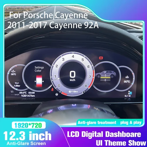 Tableau de bord pour Porsche Cayenne 2011 – 2017 Cayenne 92A, compteur de vitesse LCD, tableau de bord, instrument numérique