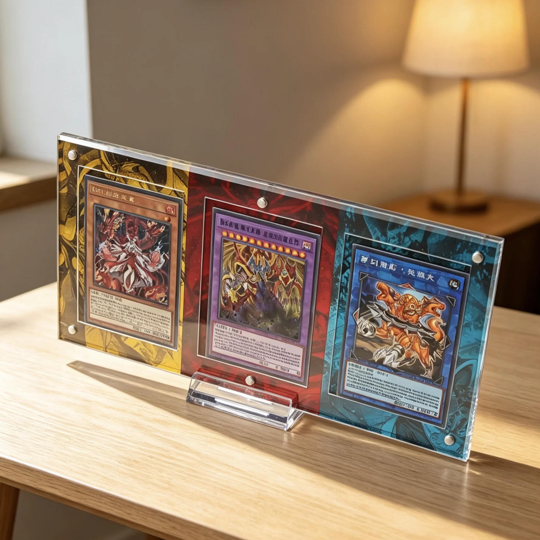 YU Gi Oh Three Egyptian Gods Card Brick 3‑Slot Trading Card Display Holder Acrylic Card Protector Case For TCG Collection