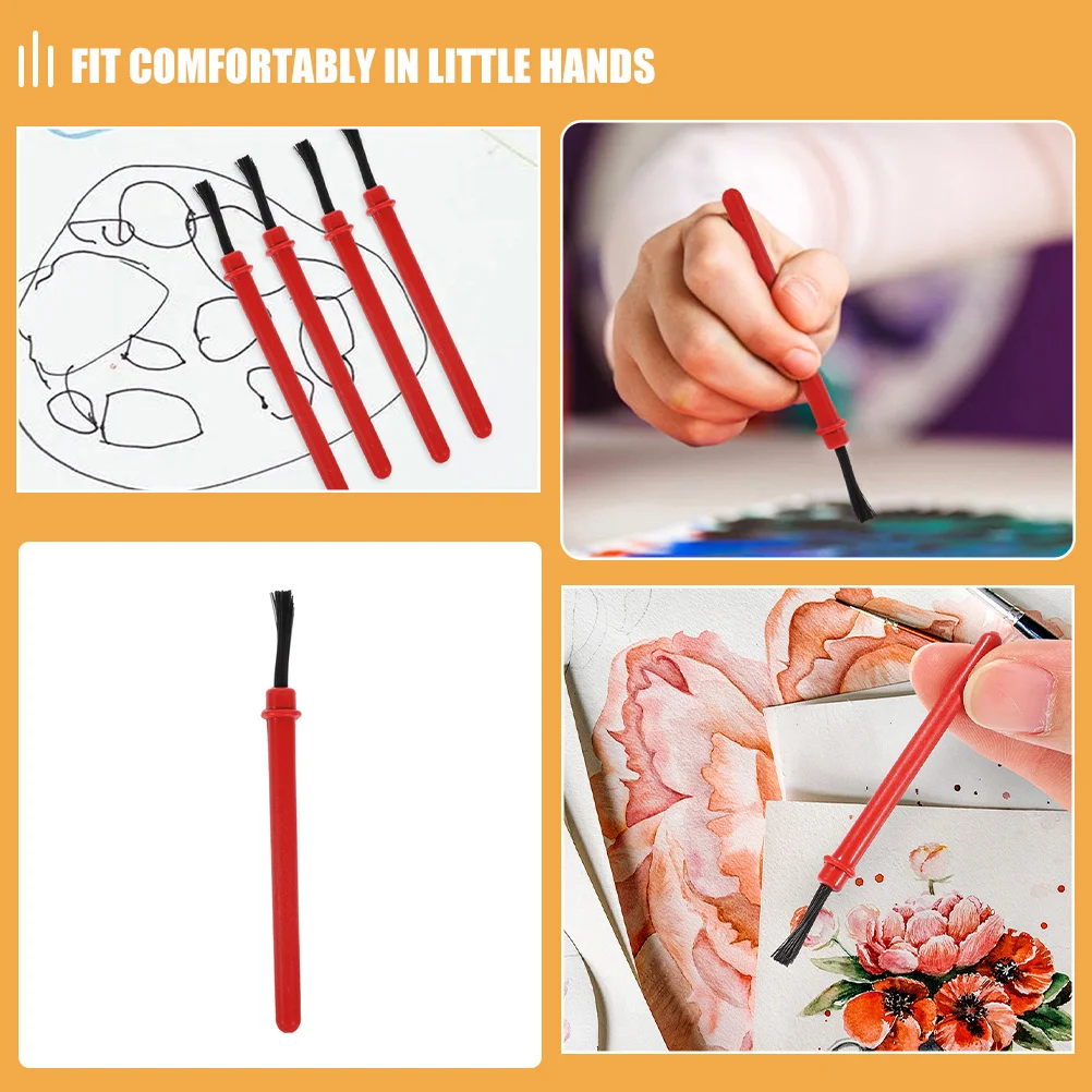 50 pennelli piccoli per set di pennelli per acquerello da 8,5 cm Manico rosso sicuro per progetti artigianali scolastici Uso sfuso